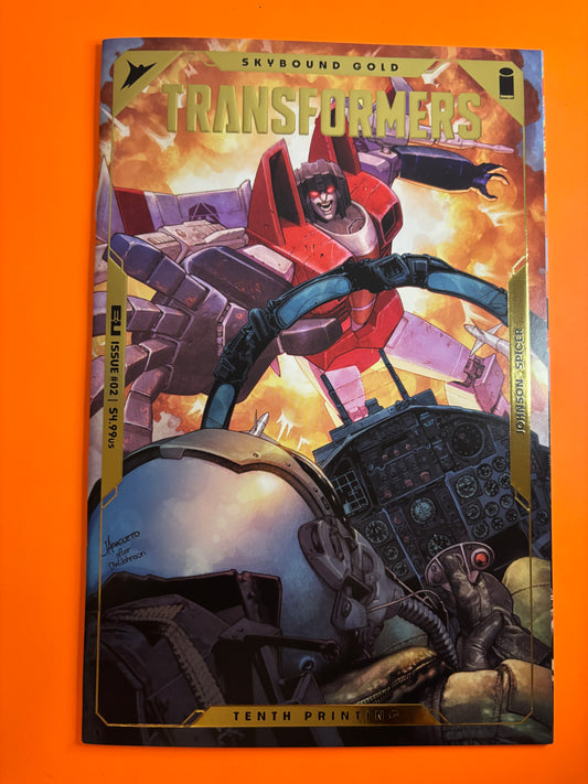 Transformers #2 10th Printing Anacleto Embossed Foil Variant NM