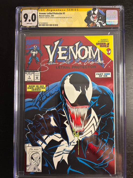 Venom: Lethal Protector #1 CGC 9.0 SS Signed Sam de la Rosa & Michelinie