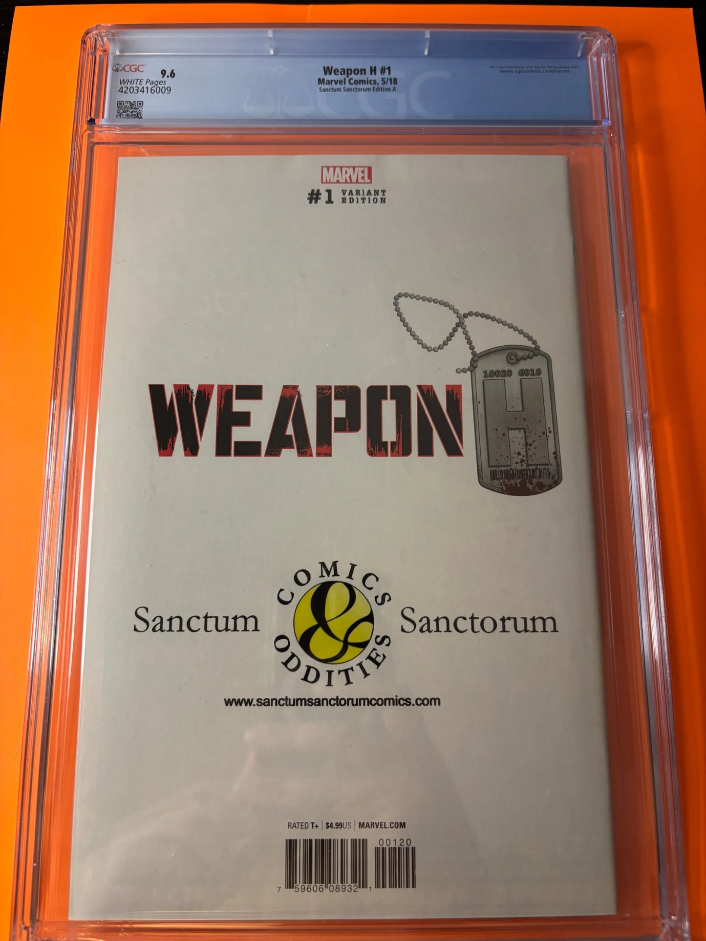Weapon H #1 Sanctum Variant A CGC 9.6 Keown