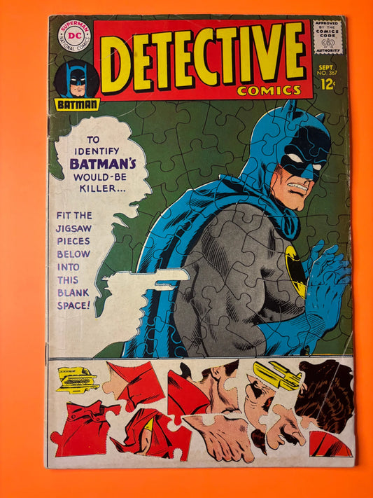 Detective Comics #367 (1967) DC Batman Silver Age Puzzle Cover Comic