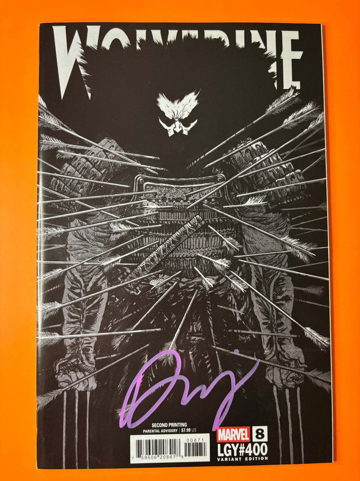 Wolverine #8 2nd Print DWJ B&W Variant Signed Marvel NM COA