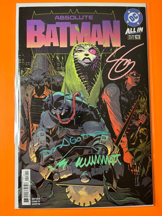 Absolute Batman #18 Cover A Signed Snyder Dragotta Canete NM DC COA