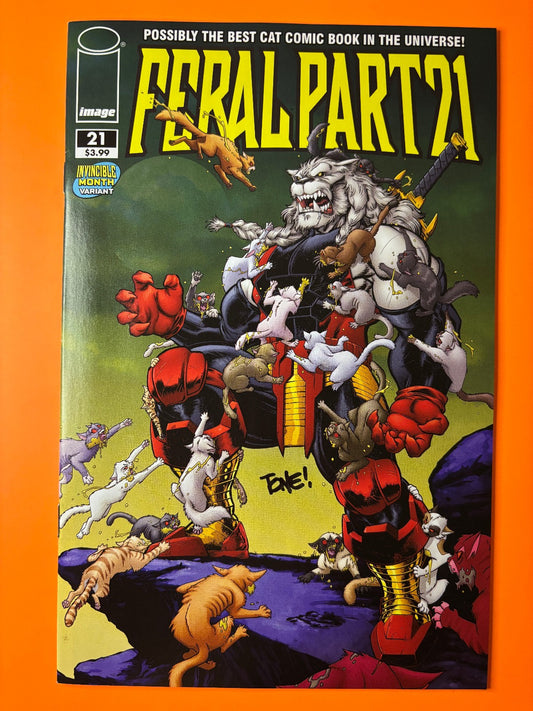 Feral #21 Cover E Invincible Team-Up Variant Signed Tone Rodriguez COA